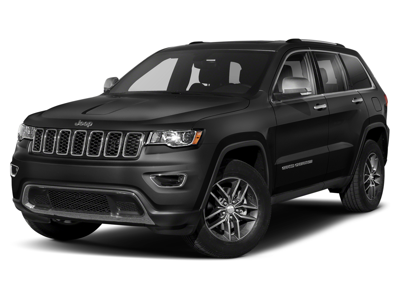 2018 Jeep Grand Cherokee Limited 4x4 in Diamond Black Crystal Pearlcoat — front three-quarter view
