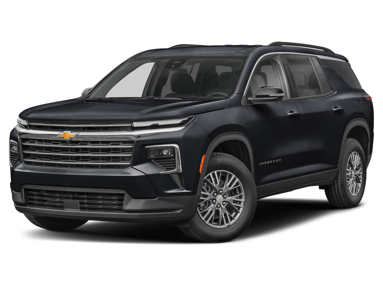 2025 Chevrolet Traverse AWD LT in Mosaic Black Metallic — front three-quarter view